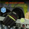 imageErgodyne ProFlex 7141 HiVis Cut Resistant Work Gloves ANSI A4 WSX Nitrile Coated Palms for Grip with WetOily Surfaces Breathable Material Impact Protection2XLarge Pack of 1