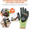 imageErgodyne ProFlex 7141 HiVis Cut Resistant Work Gloves ANSI A4 WSX Nitrile Coated Palms for Grip with WetOily Surfaces Breathable Material Impact Protection2XLarge Pack of 1