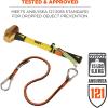 imageErgodyne Squids 3101Fx Shock Absorbing Tool Lanyard with StainlessSteel Carabiner and Loop End Tool Weight Capacity 15lbsOrange ampamp GrayDual Carabiners