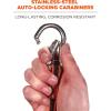 imageErgodyne Squids 3101Fx Shock Absorbing Tool Lanyard with StainlessSteel Carabiner and Loop End Tool Weight Capacity 15lbsOrange ampamp GrayDual Carabiners