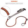 imageErgodyne Squids 3101Fx Shock Absorbing Tool Lanyard with StainlessSteel Carabiner and Loop End Tool Weight Capacity 15lbsOrange ampamp GrayDual Carabiners