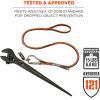 imageErgodyne Squids 3101Fx Shock Absorbing Tool Lanyard with StainlessSteel Carabiner and Loop End Tool Weight Capacity 15lbsOrange ampamp GraySingle Carabiner