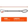 imageErgodyne Squids 3101Fx Shock Absorbing Tool Lanyard with StainlessSteel Carabiner and Loop End Tool Weight Capacity 15lbsOrange ampamp GraySingle Carabiner