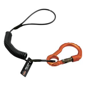 imageCoil Tool Lanyard with Loop End and Carabiner Tool Weight Capacity 2 lbs Ergodyne Squids 3156  BlackLoop End