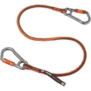 imageErgodyne  19828 Shock Absorbing Tool Lanyard with Two Locking Aluminum Carabiners Tool Weight Capacity 15lbs Squids 3118 Orange 3118Fx Standard