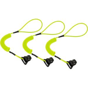 imageErgodyne Coiled Lanyard with Clamp End No Snag Design Easily Attaches to Hard Hat Tools or Small Valuables Weight Capacity 2lbs Ergodyne Squids 3158 BlackLime