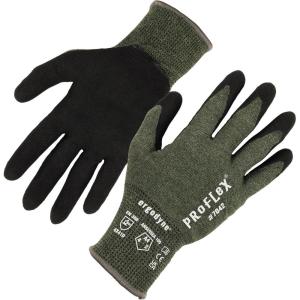 imageErgodyne ProFlex 7042 Cut Resistant Work Gloves ANSI A4 Contact Heat Resistant Sandy Nitrile Coated Palms 18g Aramid Green 2XLarge USLarge