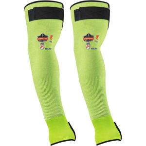 imageErgodyne ProFlex 7941 Cut Resistant Protective Arm Sleeve Cut Level A4 Pair Lime 18 Inch18 Inch