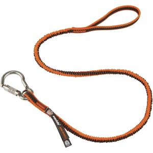 imageErgodyne Squids 3101Fx Shock Absorbing Tool Lanyard with StainlessSteel Carabiner and Loop End Tool Weight Capacity 15lbsOrange ampamp GraySingle Carabiner