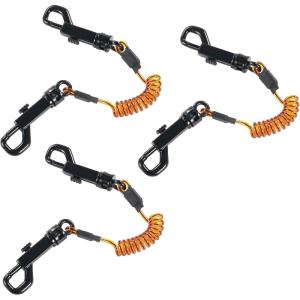 imageErgodyne Squids 3152 Coiled Lanyard Tether  Dual Swivel Hook Attachment Ends 2 lbsS