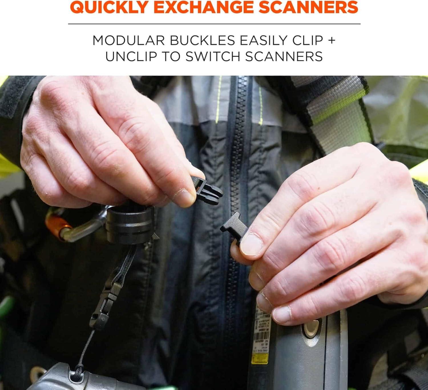 imageErgodyne Squids 3141 Barcode Scanner DRing and Clip Lanyard Attachments 10Pack