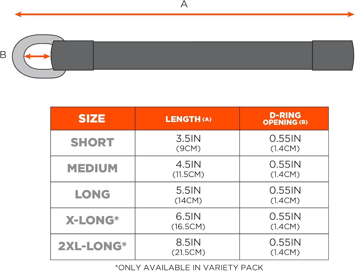 imageErgodyne Squids 3700 Web Tool Tail Attachments 5Pack 2 Pounds Variety Size PackBlackOrangeShort