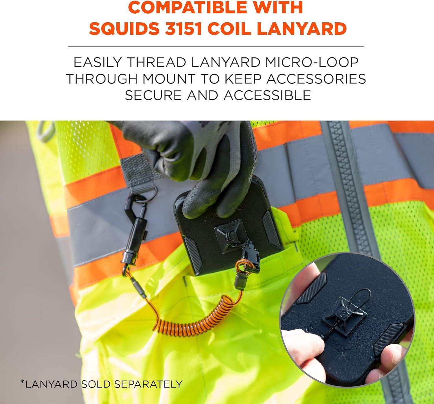 imageErgodyne Squids 3701 SelfAdhesive Mounts for Phones Cameras Compatible with Squids 3151 Snap Hook Coil Lanyard