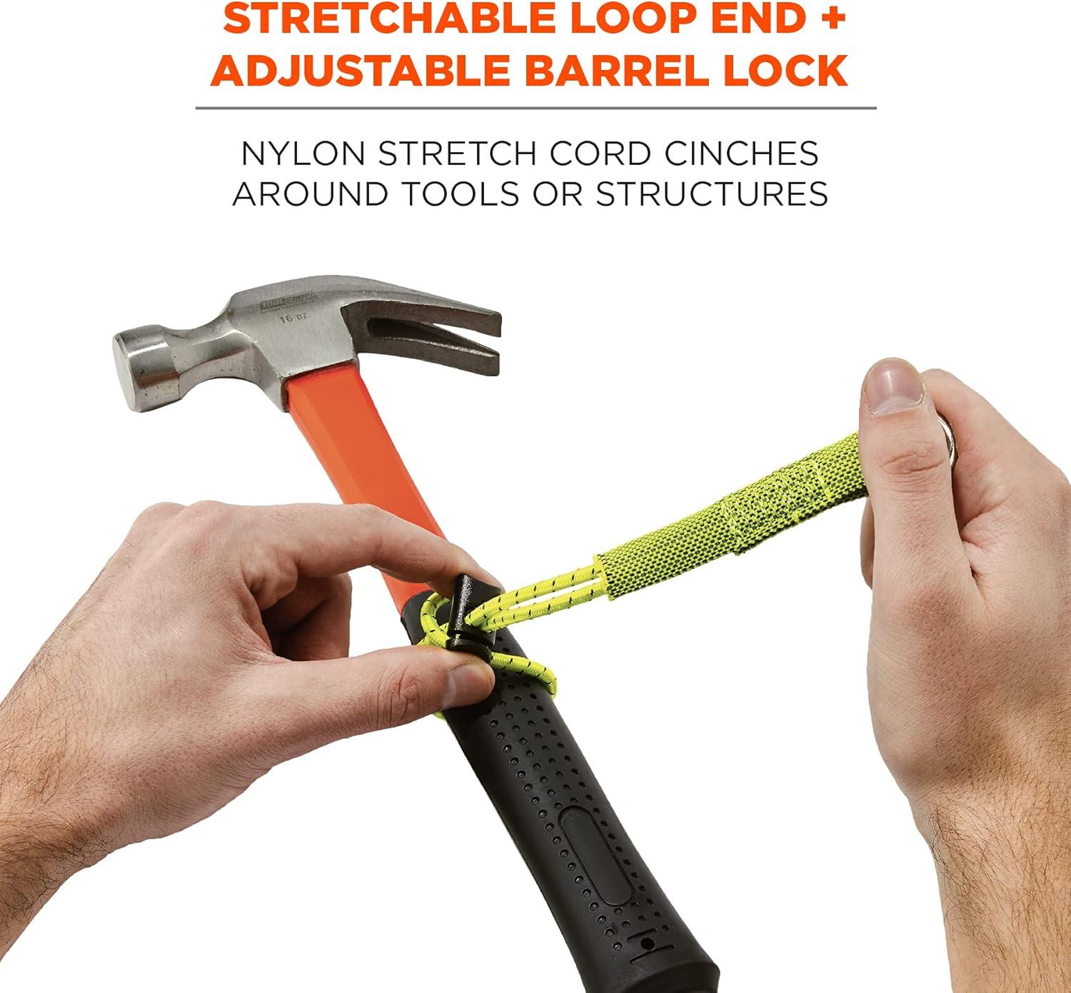 imageErgodyne Squids 3703 Tool Tail Attachment with Loop End Standard Length 15 PoundsLimeElastic Loop Tool Tails Ext  15lbs 3pack