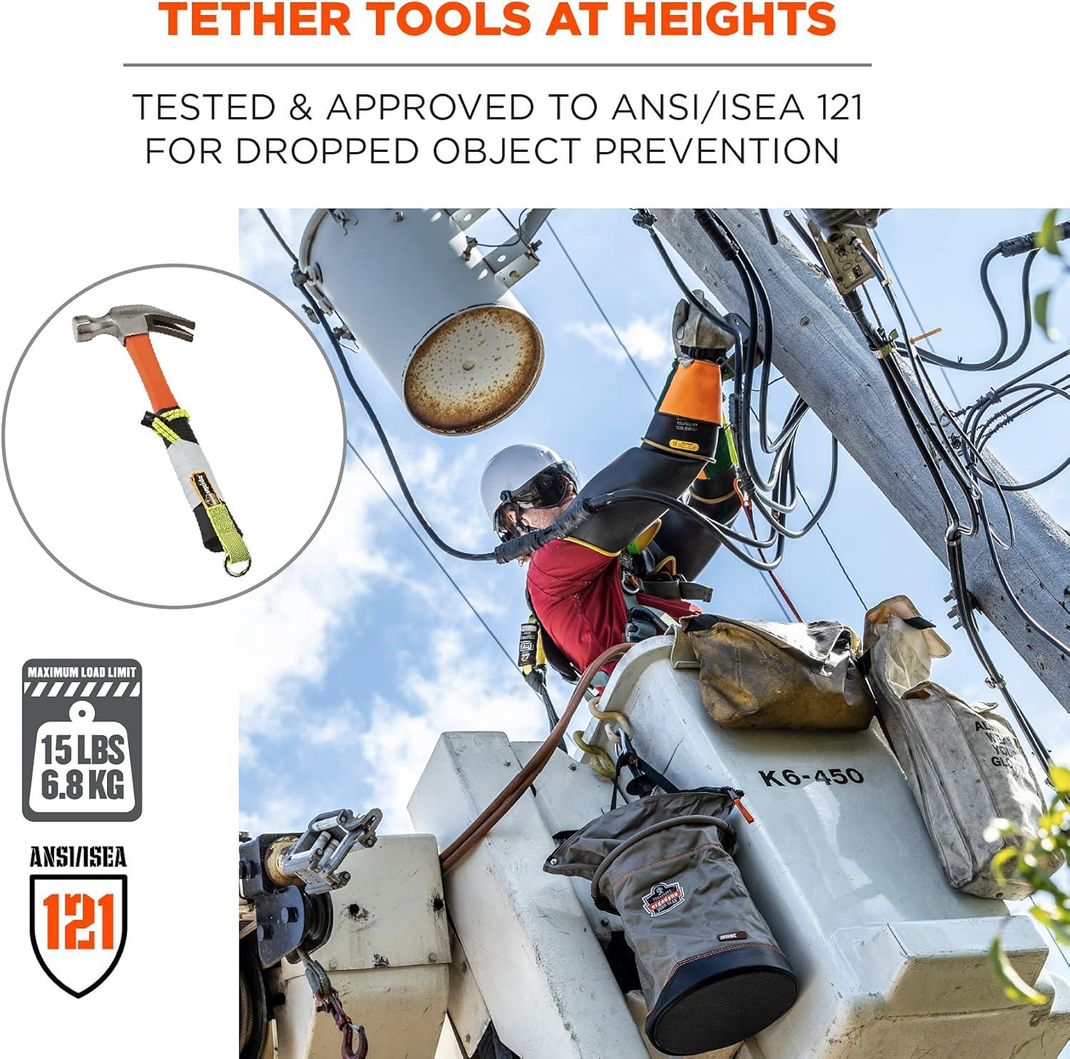 imageErgodyne Squids 3703 Tool Tail Attachment with Loop End Standard Length 15 PoundsLimeElastic Loop Tool Tails Ext  15lbs 3pack