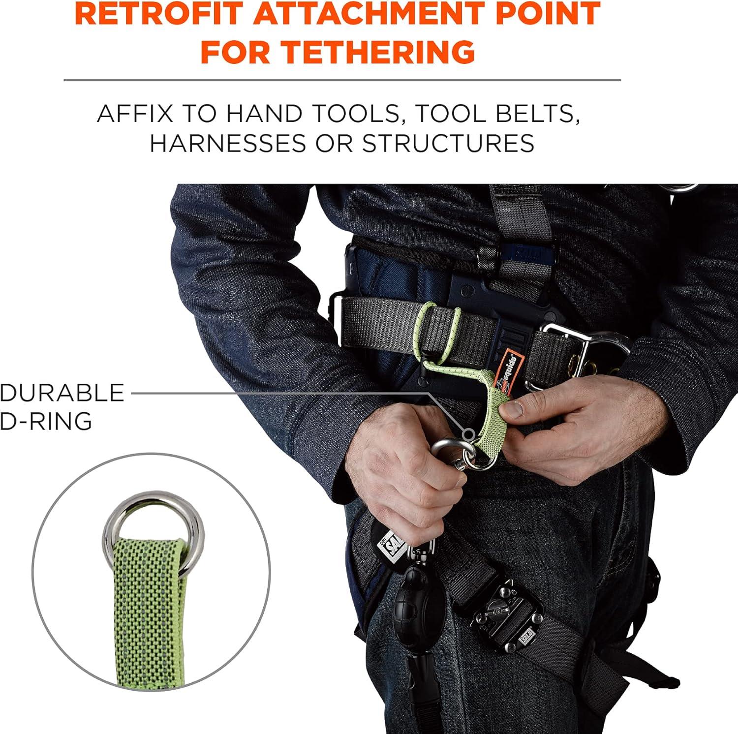 imageErgodyne Squids 3703 Tool Tail Attachment with Loop End Standard Length 15 PoundsLimeElastic Loop Tool Tails Ext  15lbs 3pack