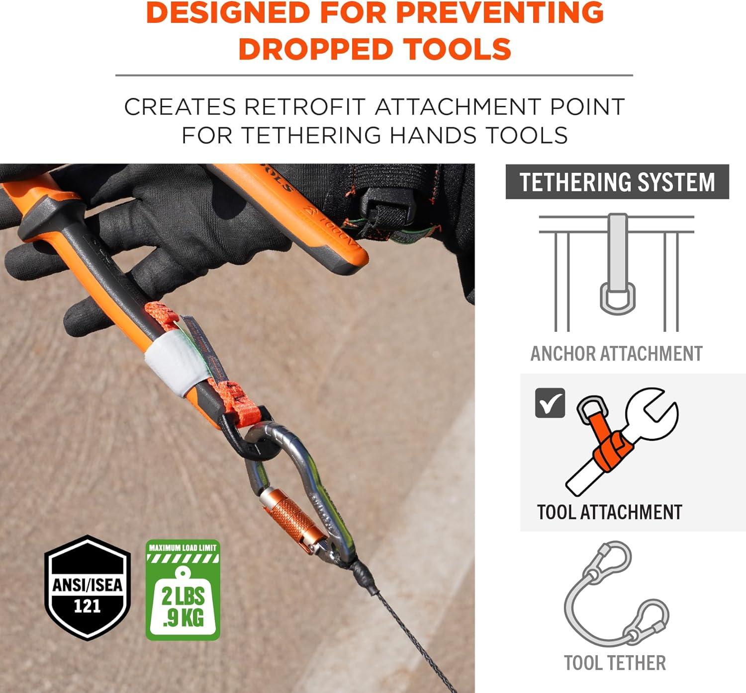 imageErgodyne Squids 3707 Tool Tethering Attachment for Hand Tools Non Conductive DRing 2lbs Weight Rating 6Pack