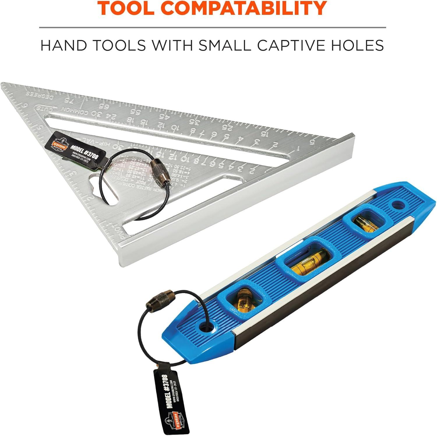 imageErgodyne Squids 3708 Wire Cable Loop Tool Tethering Attachment Screw Gate Opening Weight Rating 3lbs 6Pack