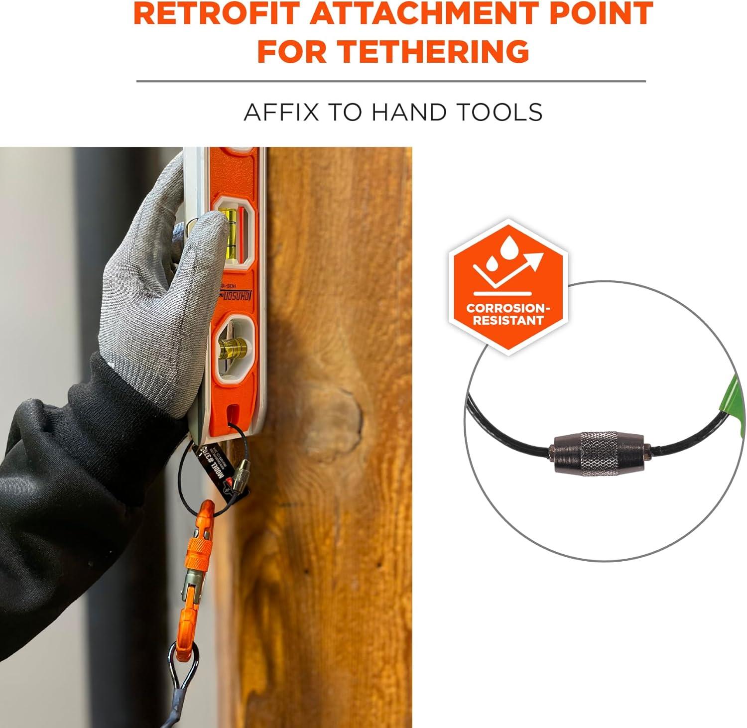 imageErgodyne Squids 3708 Wire Cable Loop Tool Tethering Attachment Screw Gate Opening Weight Rating 3lbs 6Pack