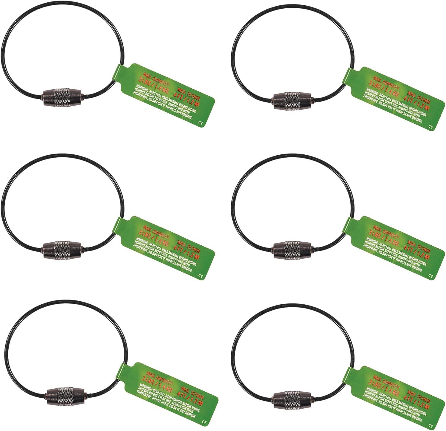 imageErgodyne Squids 3708 Wire Cable Loop Tool Tethering Attachment Screw Gate Opening Weight Rating 3lbs 6Pack