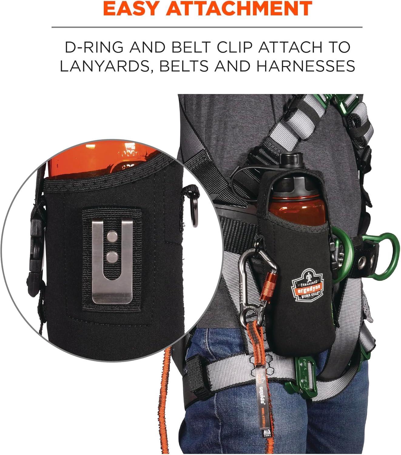 imageErgodyne Squids 3775L Water Bottle Holder with Belt Clip DRing Attaches to Tool LanyardsLargeLarge