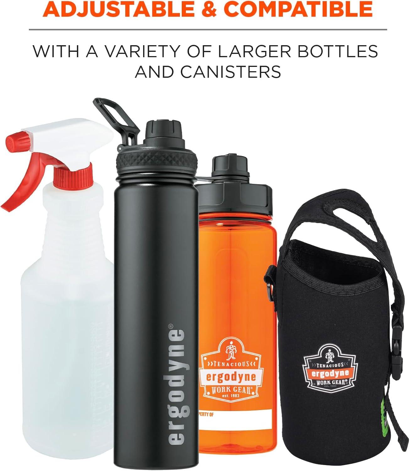 imageErgodyne Squids 3775L Water Bottle Holder with Belt Clip DRing Attaches to Tool LanyardsLargeLarge