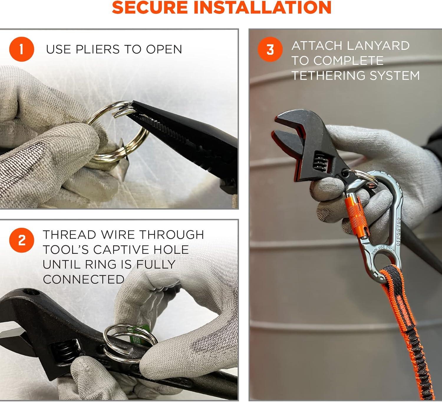 imageErgodyne Squids 3785 Tool Tethering Split Ring Tool Attachment 1quot Diameter1 in 25 cm