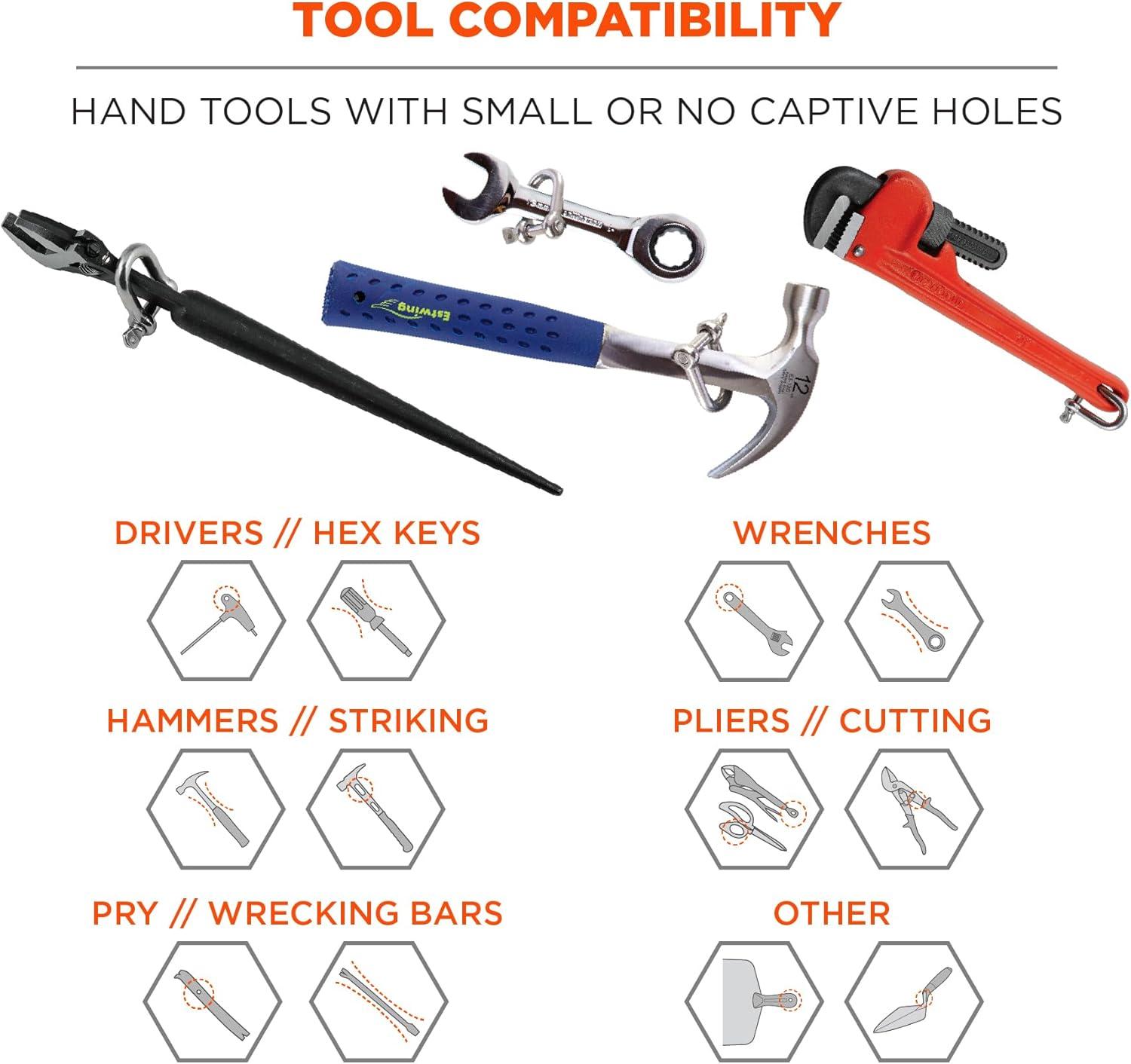 imageErgodyne Squids 3790M Tool Attachment Shackle Stainless Steel 15 Pounds 2Pack MediumLarge