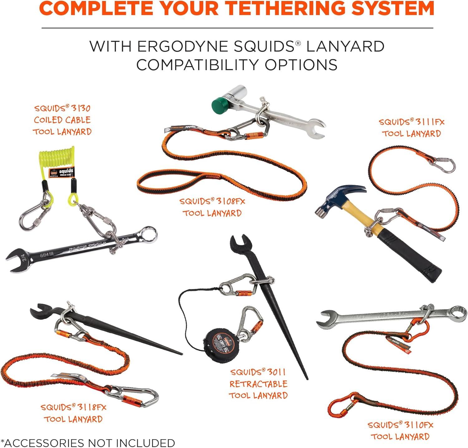 imageErgodyne Squids 3790M Tool Attachment Shackle Stainless Steel 15 Pounds 2Pack MediumSmall