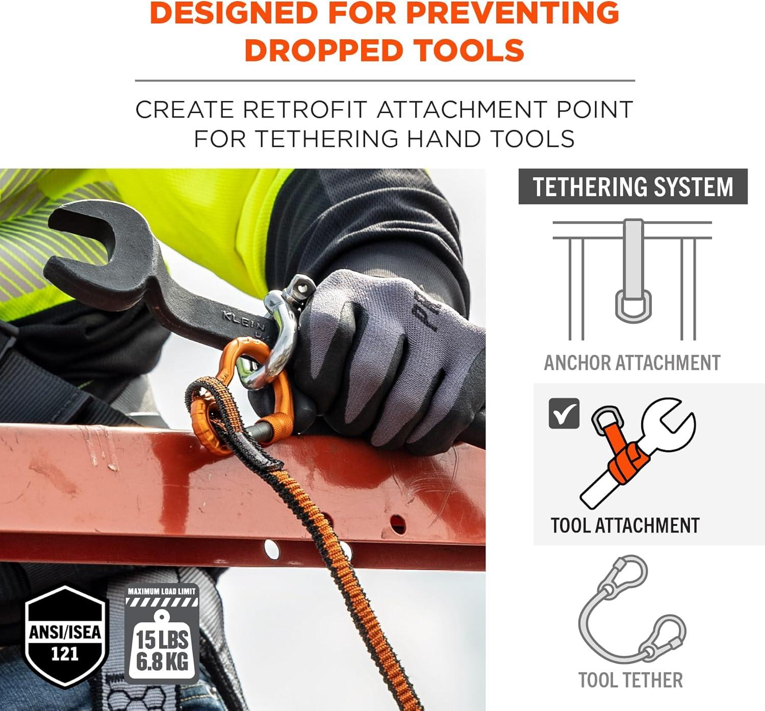 imageErgodyne Squids 3790M Tool Attachment Shackle Stainless Steel 15 Pounds 2Pack MediumXLarge