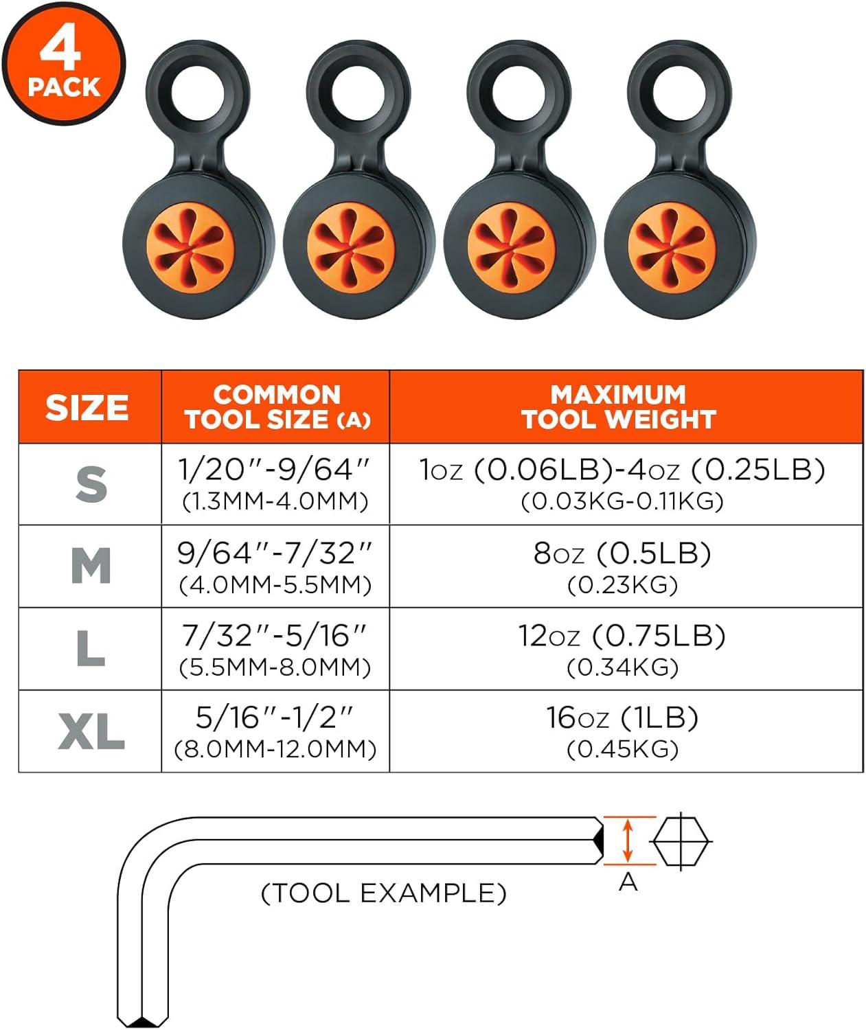 imageHand Tool Attachment Slips Easy Slide On Design Connects to Tool Lanyards Squids 3740 Large 4PackBlack ampamp OrangeLarge
