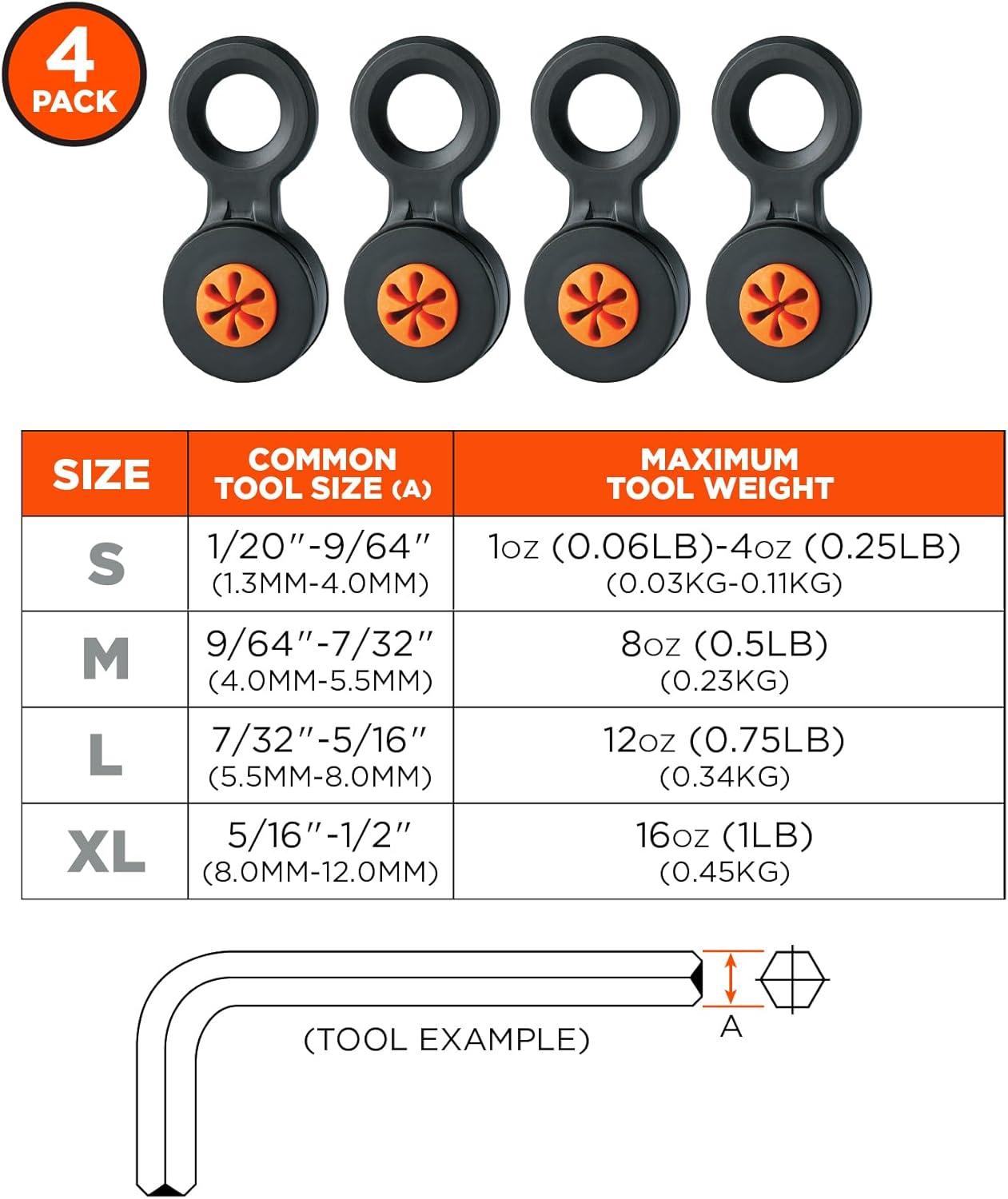 imageHand Tool Attachment Slips Easy Slide On Design Connects to Tool Lanyards Squids 3740 Large 4PackBlack ampamp OrangeM