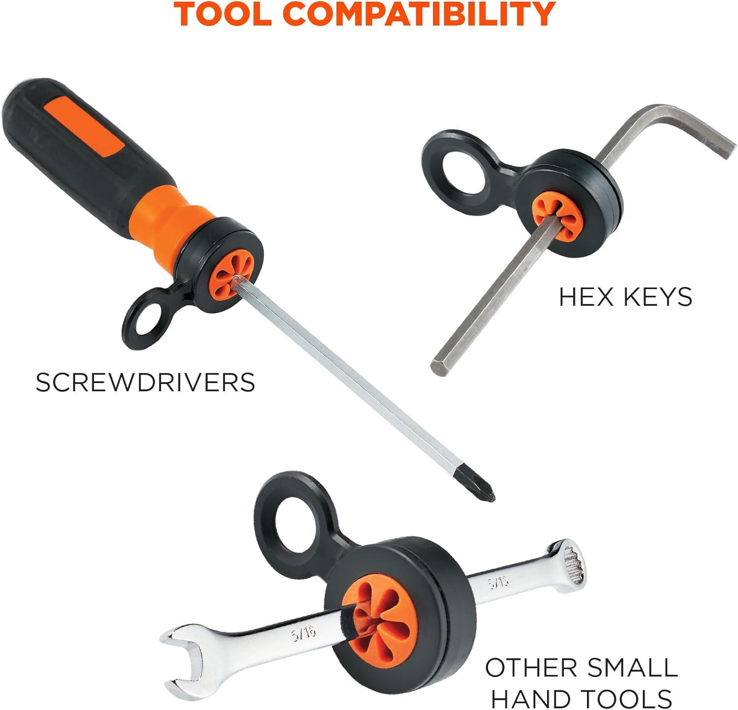 imageHand Tool Attachment Slips Easy Slide On Design Connects to Tool Lanyards Squids 3740 Large 4PackBlack ampamp OrangeM