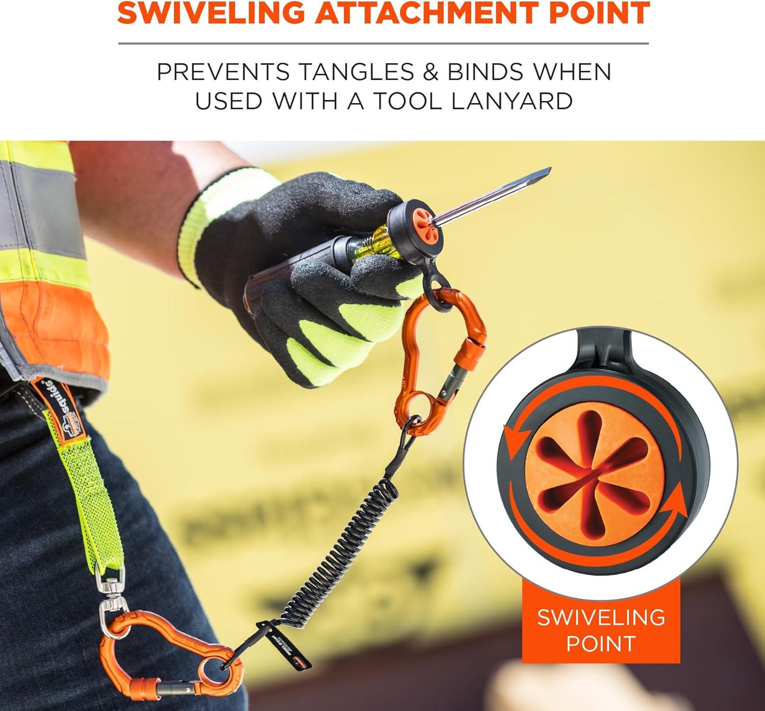 imageHand Tool Attachment Slips Easy Slide On Design Connects to Tool Lanyards Squids 3740 Large 4PackBlack ampamp OrangeS