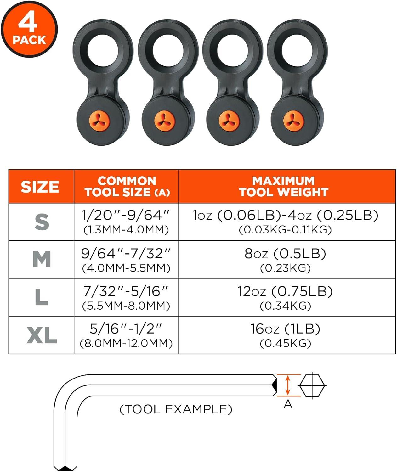 imageHand Tool Attachment Slips Easy Slide On Design Connects to Tool Lanyards Squids 3740 Large 4PackBlack ampamp OrangeS