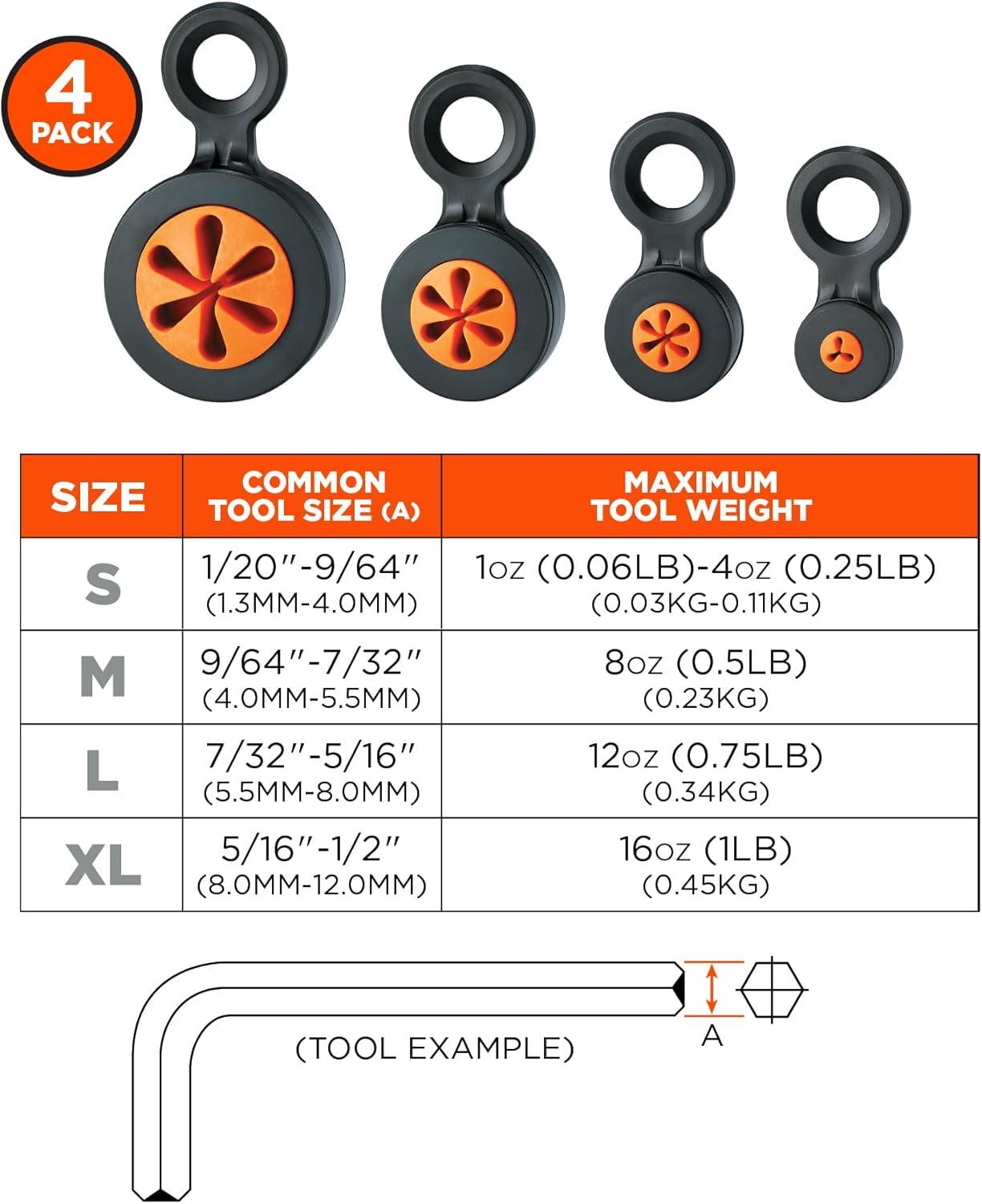 imageHand Tool Attachment Slips Easy Slide On Design Connects to Tool Lanyards Squids 3740 Large 4PackBlack ampamp OrangeVariety