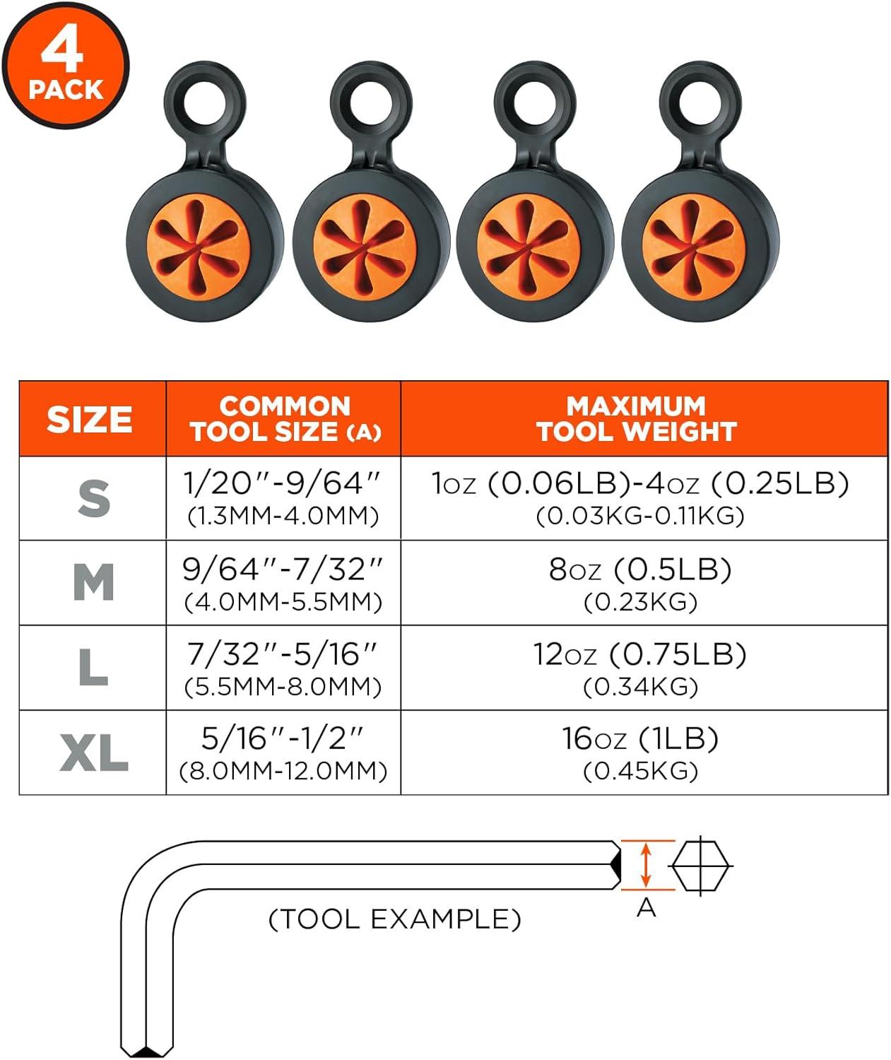 imageHand Tool Attachment Slips Easy Slide On Design Connects to Tool Lanyards Squids 3740 Large 4PackBlack ampamp OrangeXLarge