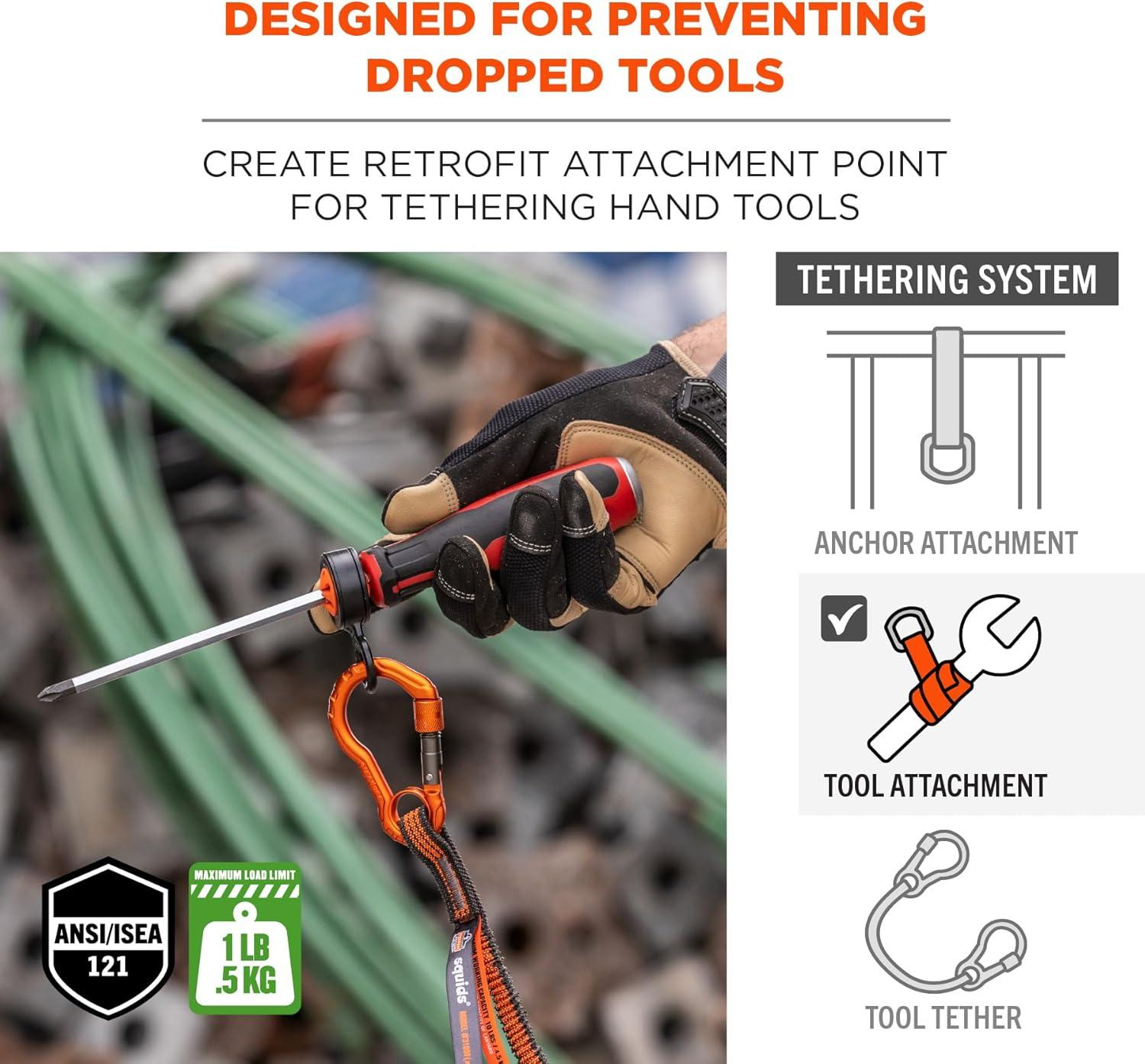 imageHand Tool Attachment Slips Easy Slide On Design Connects to Tool Lanyards Squids 3740 Large 4PackBlack ampamp OrangeXLarge
