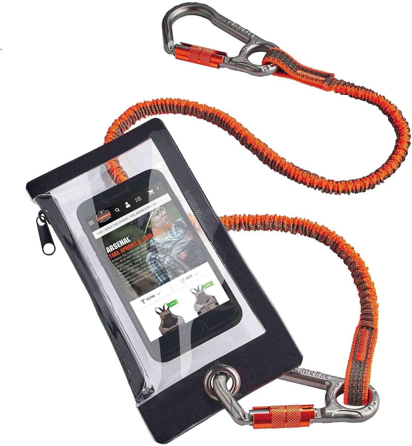 imageWater Resistant Phone Pouch Zippered Cell Phone Sleeve Attaches to Tool Lanyard Plus Size Ergodyne Squids 3760PStandard