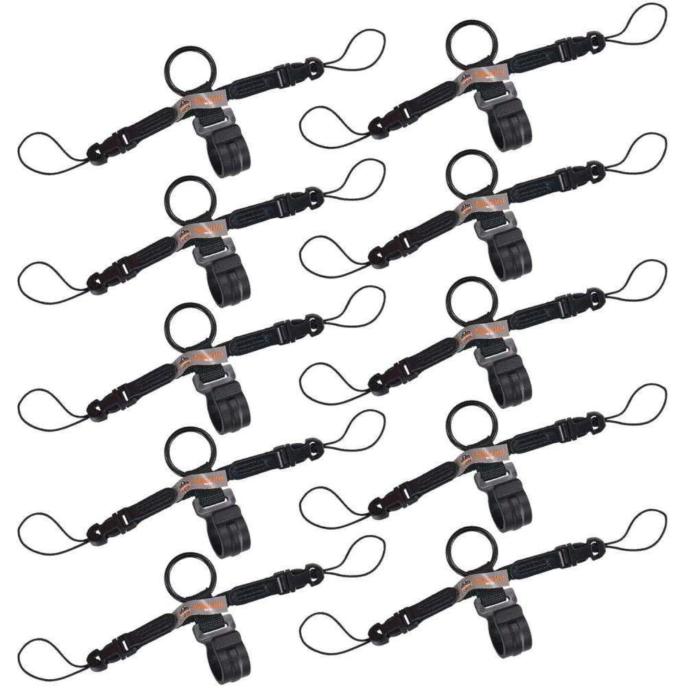 imageErgodyne Squids 3141 Barcode Scanner DRing and Clip Lanyard Attachments 10Pack