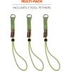 imageErgodyne Squids 3703 Tool Tail Attachment with Loop End Standard Length 15 PoundsLimeElastic Loop Tool Tails Ext  15lbs 3pack