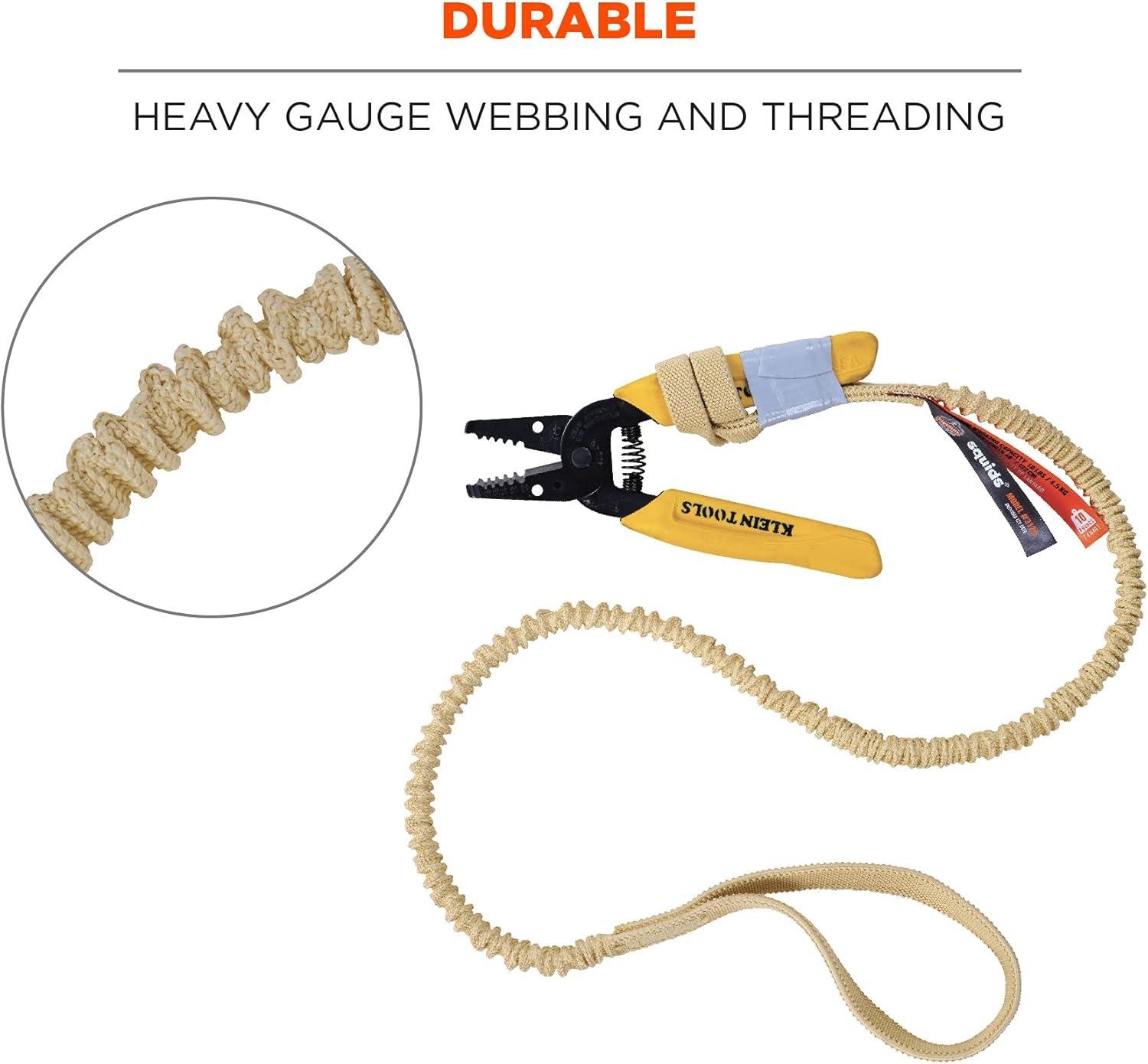 imageErgodyne Squids 3120 Burn  Cut Resistant Aramid Tool Lanyard with Dual Loops Ends Tool Weight Capacity 10lbs