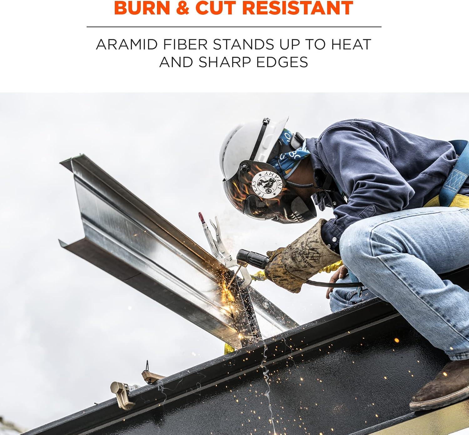 imageErgodyne Squids 3121 Burn  Cut Resistant Aramid Tool Lanyard with Stainless Steel Carabiners Tool Weight Capacity 10lbs  Yellow