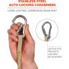 imageErgodyne Squids 3121 Burn  Cut Resistant Aramid Tool Lanyard with Stainless Steel Carabiners Tool Weight Capacity 10lbs  Yellow