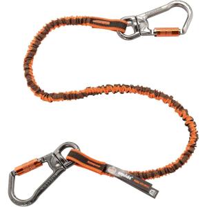 imageErgodyne  19829 Shock Absorbing Tool Lanyard with Two Double Locking Swiveling Carabiners Tool Weight Capacity 25lbs Squids 3119 Orange ampamp Gray Standard 3119Fx