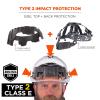imageErgodyne Skullerz 8963 Full Brim Safety Helmet Type 2 Class E Hard Hat with Chin Strap ANSIISEA Z8912014 6 Point SuspensionBlue