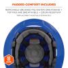 imageErgodyne Skullerz 8963 Full Brim Safety Helmet Type 2 Class E Hard Hat with Chin Strap ANSIISEA Z8912014 6 Point SuspensionBlue