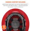 imageErgodyne Skullerz 8963 Full Brim Safety Helmet Type 2 Class E Hard Hat with Chin Strap ANSIISEA Z8912014 6 Point SuspensionRed