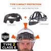 imageErgodyne Skullerz 8963 Full Brim Safety Helmet Type 2 Class E Hard Hat with Chin Strap ANSIISEA Z8912014 6 Point SuspensionWhite