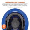 imageErgodyne Skullerz 8964 Full Brim Safety Helmet Type 2 Class C Hard Hat with Chin Strap Adjustable Venting ANSIISEA Z8912014 6 Point SuspensionBlue
